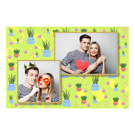 Template 401 consisting of 2 photos Mother in Law Day hearts
